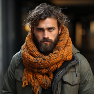 мужской вязаный шарф