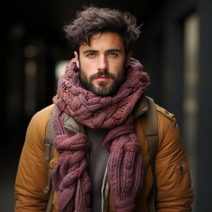 мужской вязаный шарф
