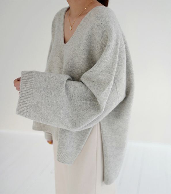 Свитер с асимметричным низом из бобинной пряжи