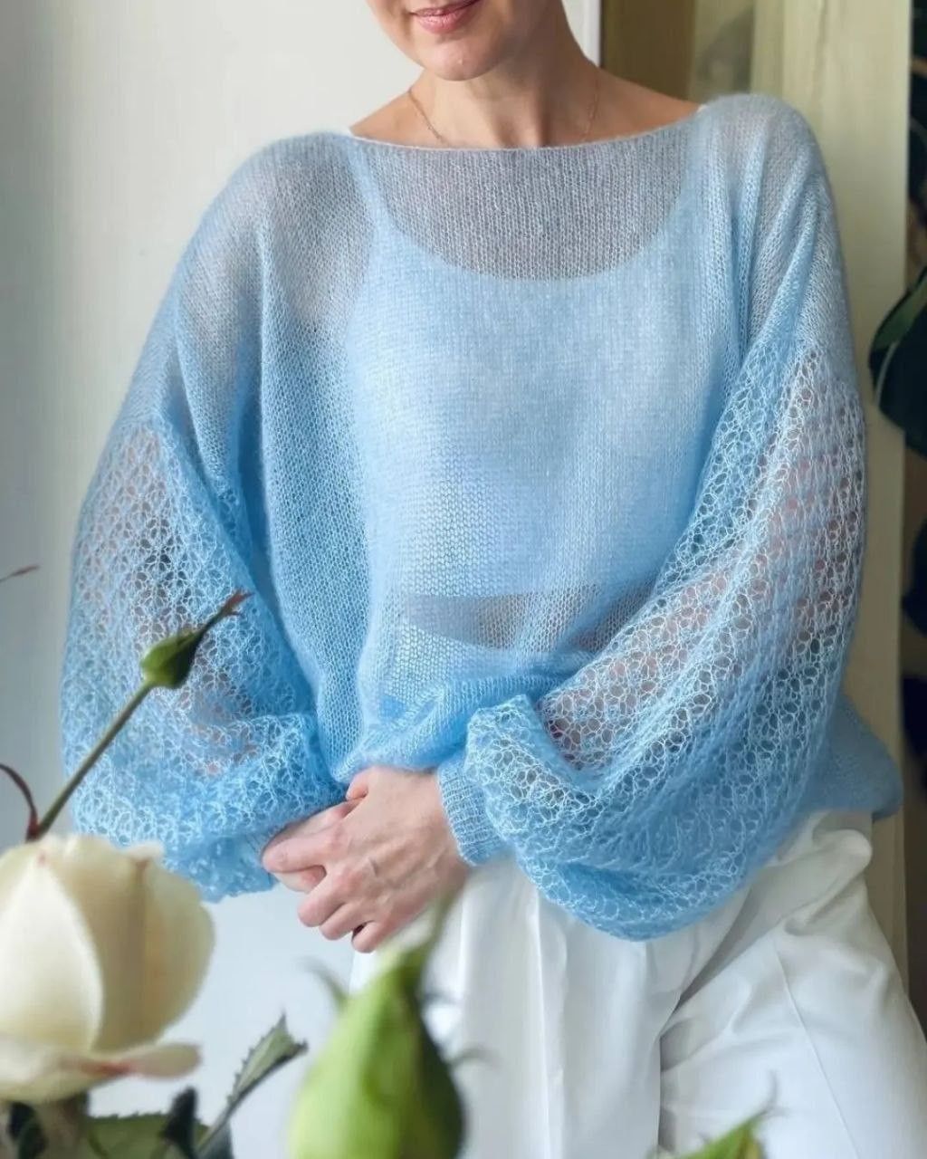 Купить Свяжите свой свитер интернет-магазин итальянской бобинной пряжи БОБИНА.РФ Ажурный свитер 5