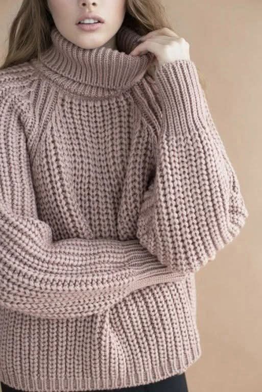Свитер с фактурной резинкой из бобинной пряжи