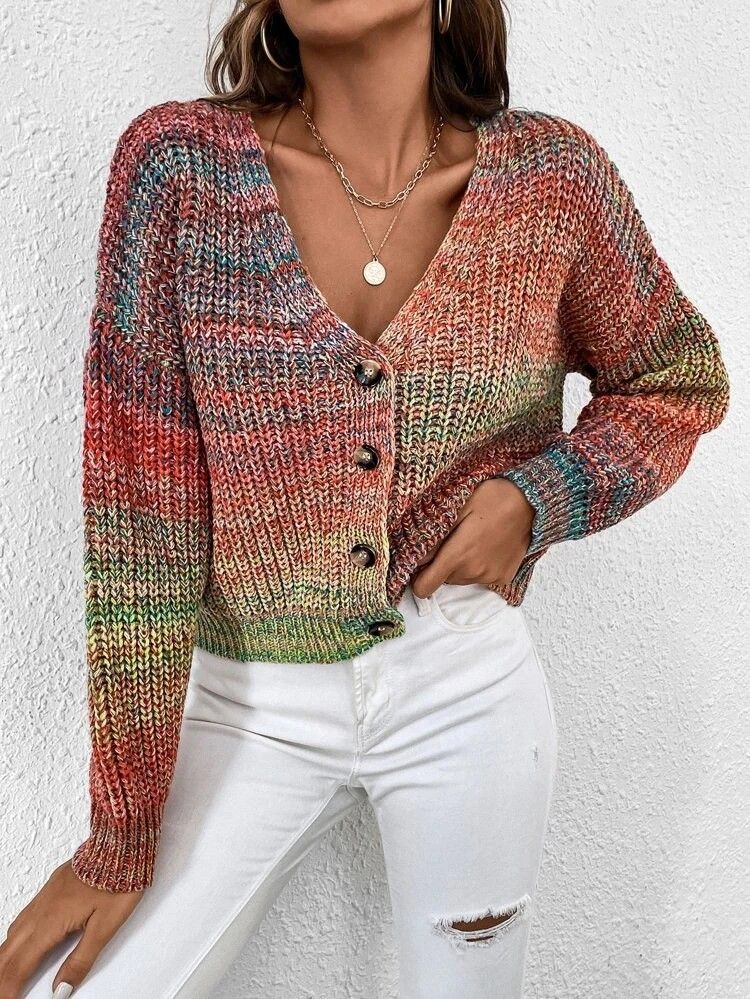 Секционная пряжа для кардигана с градиентом